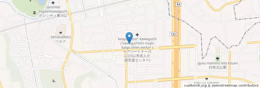 Mapa de ubicacion de ゆりヶ丘学園 en اليابان, 埼玉県, 川口市.