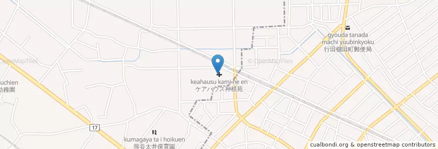 Mapa de ubicacion de ケアハウス神根苑 en Japonya, 埼玉県, 行田市.