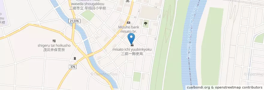 Mapa de ubicacion de 三郷一郵便局 en Japon, Préfecture De Saitama, 三郷市.