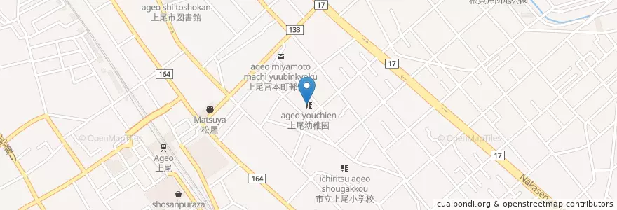Mapa de ubicacion de 上尾幼稚園 en Japón, Prefectura De Saitama, 上尾市.
