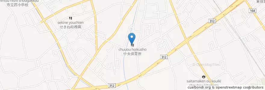 Mapa de ubicacion de 中央保育所 en 일본, 사이타마현, 北本市.