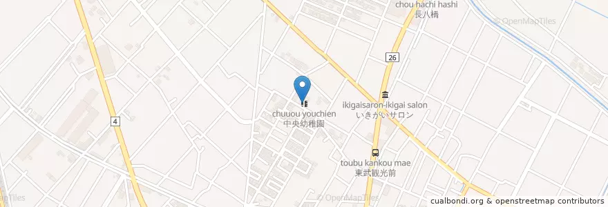 Mapa de ubicacion de 中央幼稚園 en Japonya, 埼玉県, 北葛飾郡, 杉戸町.