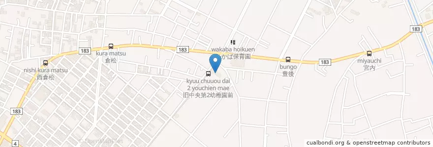 Mapa de ubicacion de 中央第二幼稚園 en Japonya, 埼玉県, 北葛飾郡, 杉戸町.