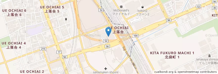 Mapa de ubicacion de 中小企業金融公庫さいたま支店 en Japón, Prefectura De Saitama, Saitama, Barrio Chūō, Omiya.