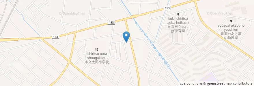 Mapa de ubicacion de 埼玉東部消防組合消防局 久喜消防署 東分署 en Japão, 埼玉県, 久喜市.