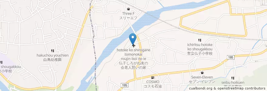 Mapa de ubicacion de 仏子しろがね友の会 老人憩いの家 en 日本, 埼玉県.
