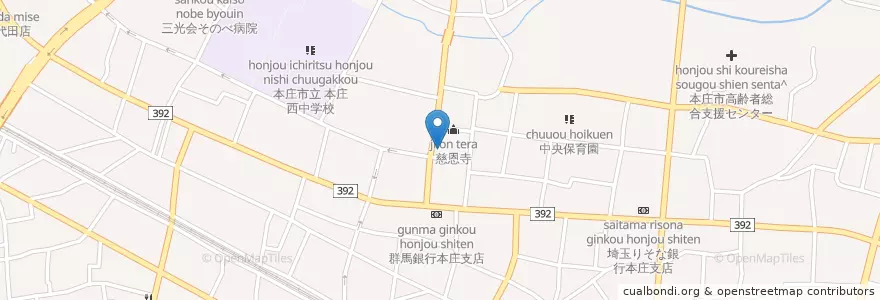 Mapa de ubicacion de 児玉郡市広域消防本庄消防署 en Jepun, 埼玉県, 本庄市.