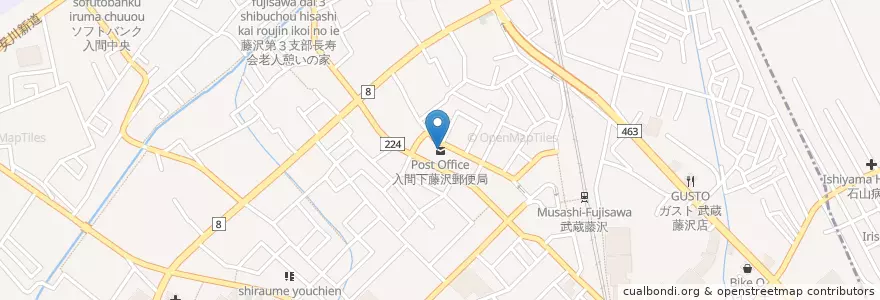 Mapa de ubicacion de 入間下藤沢郵便局 en 日本, 埼玉县, 入間市.