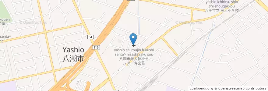 Mapa de ubicacion de 八潮市老人福祉センター寿楽荘 en 일본, 사이타마현, 八潮市.