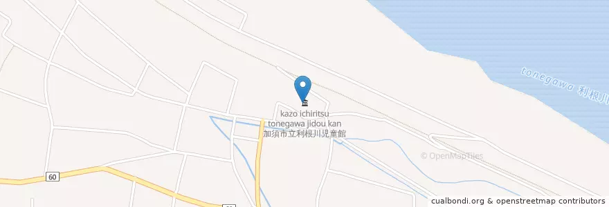 Mapa de ubicacion de 加須市立利根川児童館 en Japão, 埼玉県, 加須市.