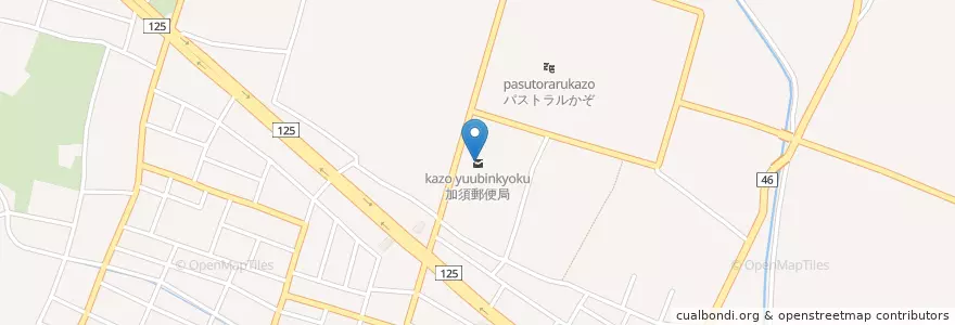 Mapa de ubicacion de 加須郵便局 en 일본, 사이타마현, 加須市.