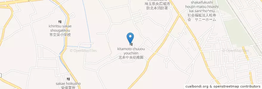Mapa de ubicacion de 北本中央幼稚園 en Jepun, 埼玉県, 北本市.
