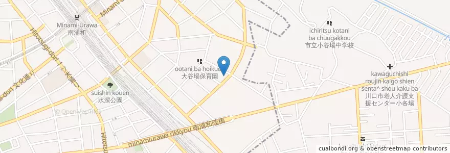 Mapa de ubicacion de 南浦和団地内郵便局 en Japan, 埼玉県, さいたま市, 南区.