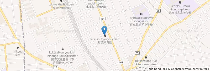 Mapa de ubicacion de 厚徳幼稚園 en 日本, 埼玉县, 埼玉市, 浦和区.