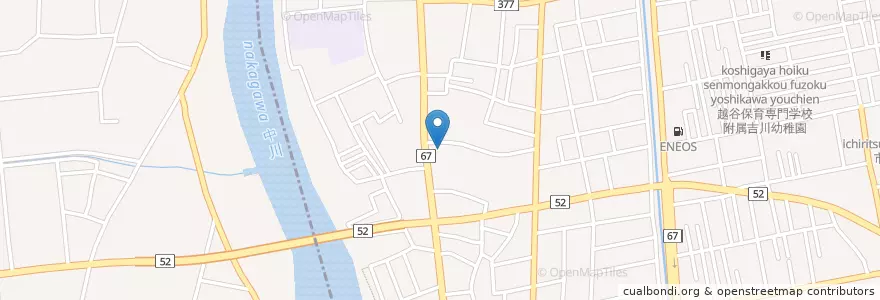 Mapa de ubicacion de 吉川市老人介護支援センター吉川中央 en Япония, Сайтама, Йосикава.