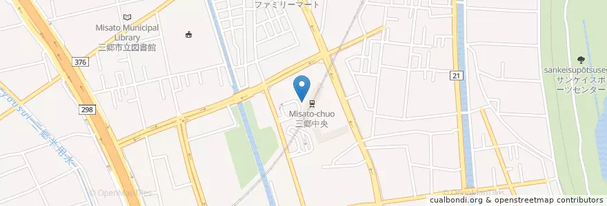 Mapa de ubicacion de 吉川警察署三郷中央駅前交番 en Japan, 埼玉県, 三郷市.