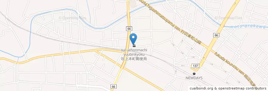 Mapa de ubicacion de 吹上本町郵便局 en Japan, Präfektur Saitama, 鴻巣市.