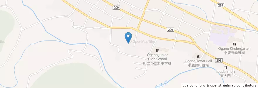 Mapa de ubicacion de 国民健康保険町立小鹿野中央病院 en Japón, Prefectura De Saitama, 秩父郡, 小鹿野町.