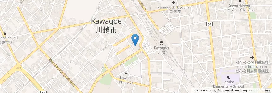Mapa de ubicacion de 国民生活金融公庫川越支店 en Japan, 埼玉県, 川越市.