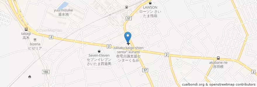 Mapa de ubicacion de 在宅介護支援センターくるみ en 日本, 埼玉県, さいたま市, 西区.