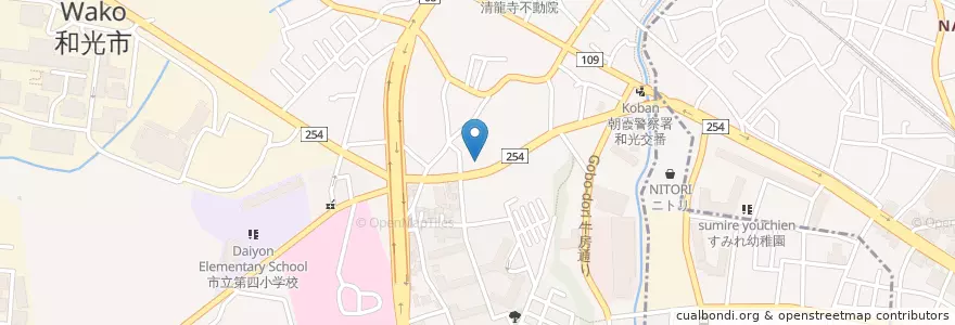 Mapa de ubicacion de Tsubota Wako Hospital en Japan, Saitama Prefecture, Wako.