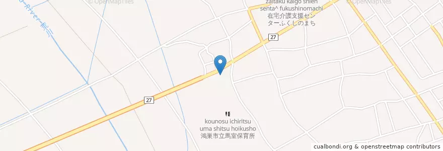 Mapa de ubicacion de 埼玉県央広域消防鴻巣消防署鴻巣西分署 en ژاپن, 埼玉県, 鴻巣市.