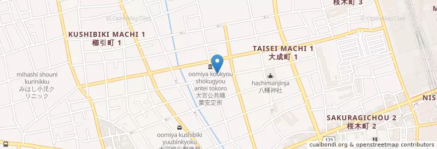 Mapa de ubicacion de 埼玉県盲人福祉ホーム埼玉点字図書館 en Giappone, Prefettura Di Saitama, さいたま市, 大宮区.