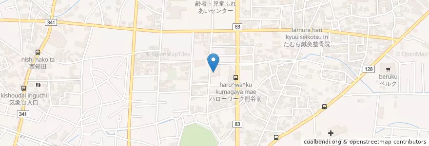 Mapa de ubicacion de 埼玉県立熊谷図書館 en 日本, 埼玉県, 熊谷市.