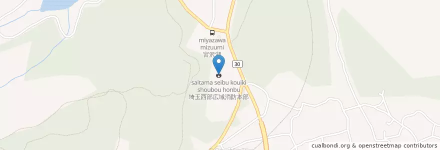 Mapa de ubicacion de 埼玉西部消防局 飯能日高消防署 en اليابان, 埼玉県, 飯能市.