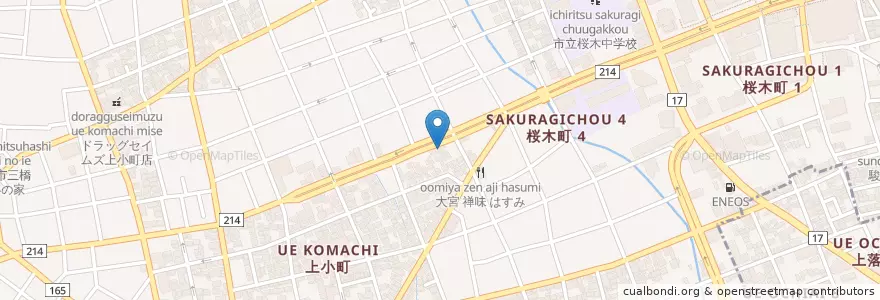 Mapa de ubicacion de 大宮上小町郵便局 en Japão, 埼玉県, さいたま市, 大宮区.