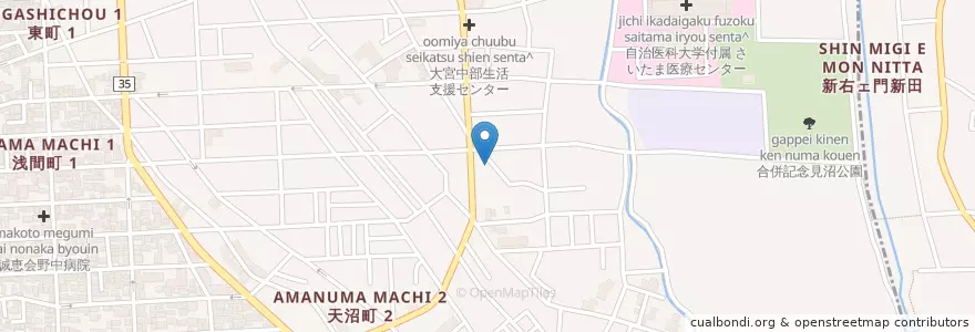 Mapa de ubicacion de 大宮中部生活支援センター en 日本, 埼玉県, さいたま市, 大宮区.