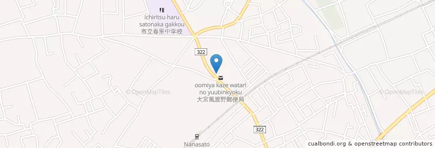 Mapa de ubicacion de 大宮風渡野郵便局 en Giappone, Prefettura Di Saitama, さいたま市, 見沼区.