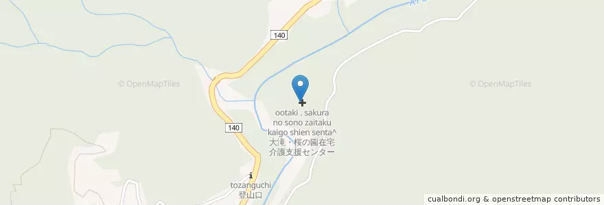 Mapa de ubicacion de 大滝・桜の園在宅介護支援センター en Japão, 埼玉県, 秩父市.