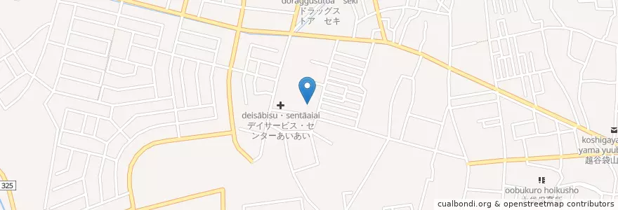 Mapa de ubicacion de 大袋幼稚園 en Japan, 埼玉県, 越谷市.