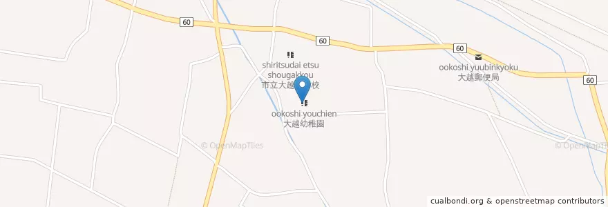 Mapa de ubicacion de 大越幼稚園 en اليابان, 埼玉県, 加須市.