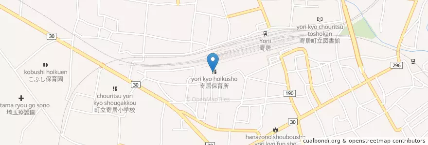 Mapa de ubicacion de 寄居保育所 en 일본, 사이타마현, 大里郡, 寄居町.