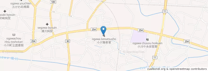 Mapa de ubicacion de 小川警察署 en Japan, 埼玉県, 比企郡, 小川町.