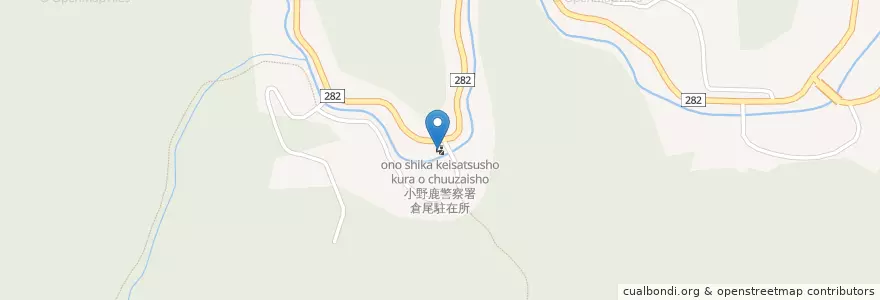 Mapa de ubicacion de 小野鹿警察署倉尾駐在所 en Japan, Saitama Prefecture, Chichibu County, Ogano.