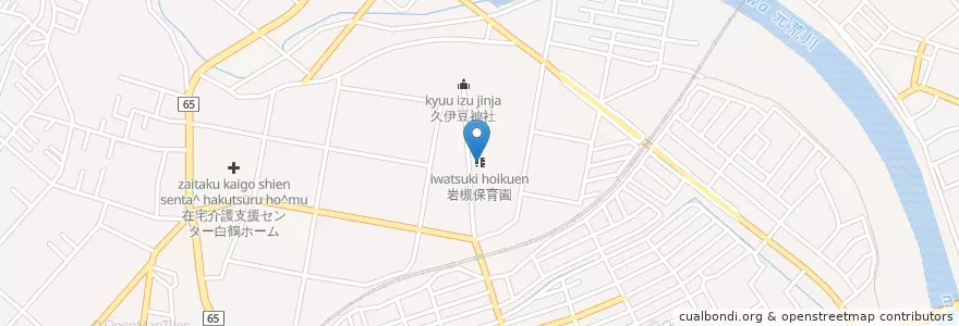 Mapa de ubicacion de 岩槻保育園 en اليابان, 埼玉県, さいたま市, 岩槻区.