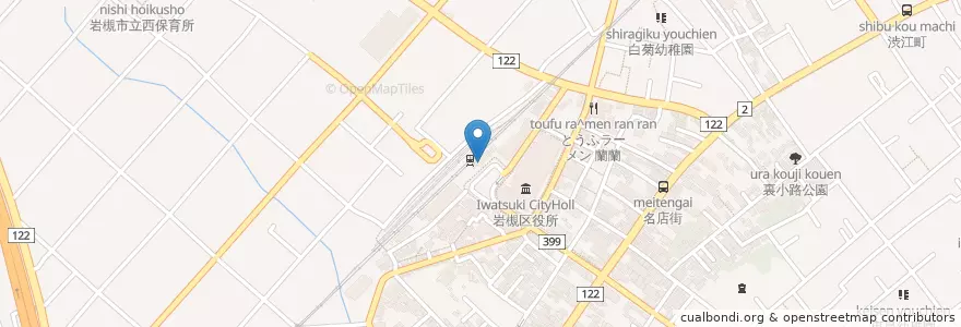 Mapa de ubicacion de 岩槻警察署岩槻駅前交番 en Japón, Prefectura De Saitama, Saitama, Iwatsuki.