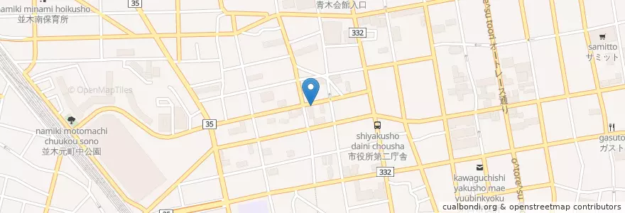 Mapa de ubicacion de 川口幸町郵便局 en Japão, 埼玉県, 川口市.