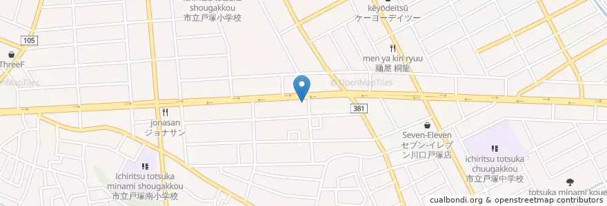 Mapa de ubicacion de 川口戸塚五郵便局 en Japan, Saitama Prefecture, Kawaguchi.
