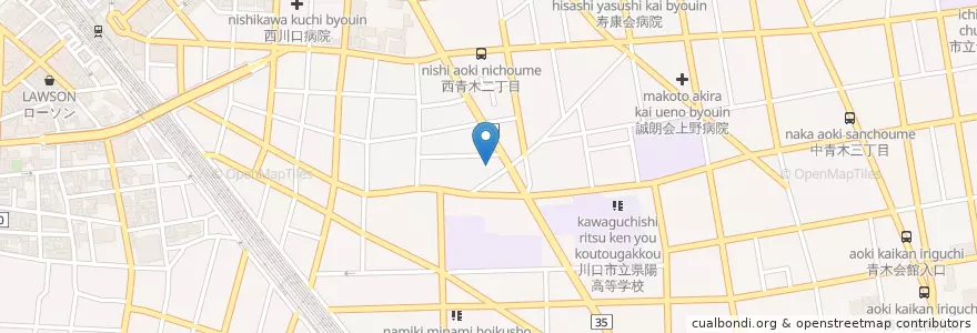 Mapa de ubicacion de 川口青木郵便局 en Japão, 埼玉県, 川口市.