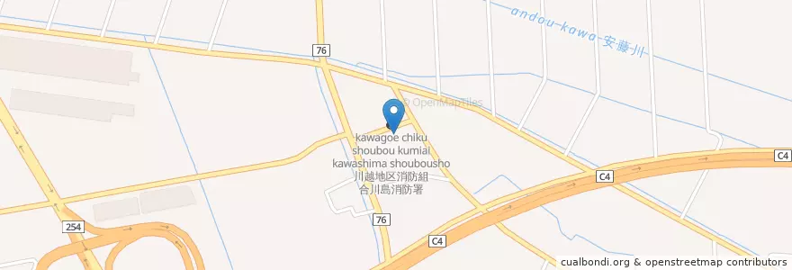 Mapa de ubicacion de 川越地区消防組合川島消防署 en Giappone, Prefettura Di Saitama, 比企郡, 川島町.
