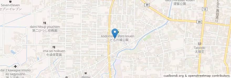 Mapa de ubicacion de 川越市児童センターこどもの城 en Jepun, 埼玉県, 川越市.