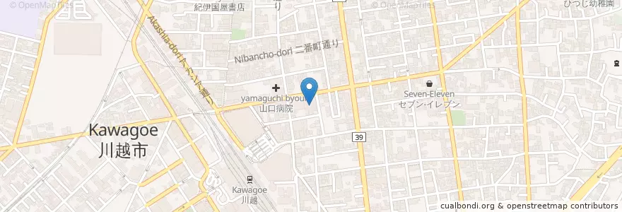 Mapa de ubicacion de 川越市川越駅東口児童館 en 日本, 埼玉県, 川越市.