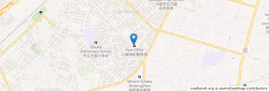 Mapa de ubicacion de Post Office en Japan, Saitama Prefecture, Kawagoe.