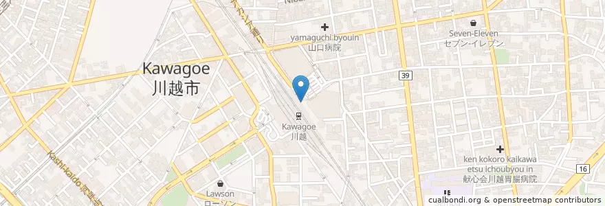 Mapa de ubicacion de 川越警察署川越駅前交番 en ژاپن, 埼玉県, 川越市.
