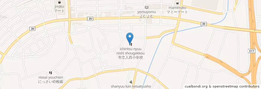 Mapa de ubicacion de 市立入西小学校 en Japan, Saitama Prefecture, Sakado.