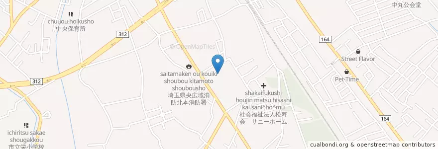 Mapa de ubicacion de 市立南小学校 en Japão, 埼玉県, 北本市.